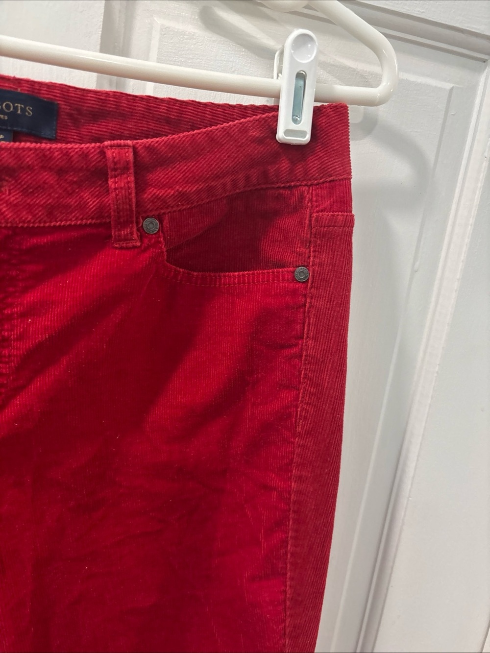 Talbots Women’s Corduroy Pants Size 10 Petite Curvy Fit Straight Leg True Red - Picture 5 of 7